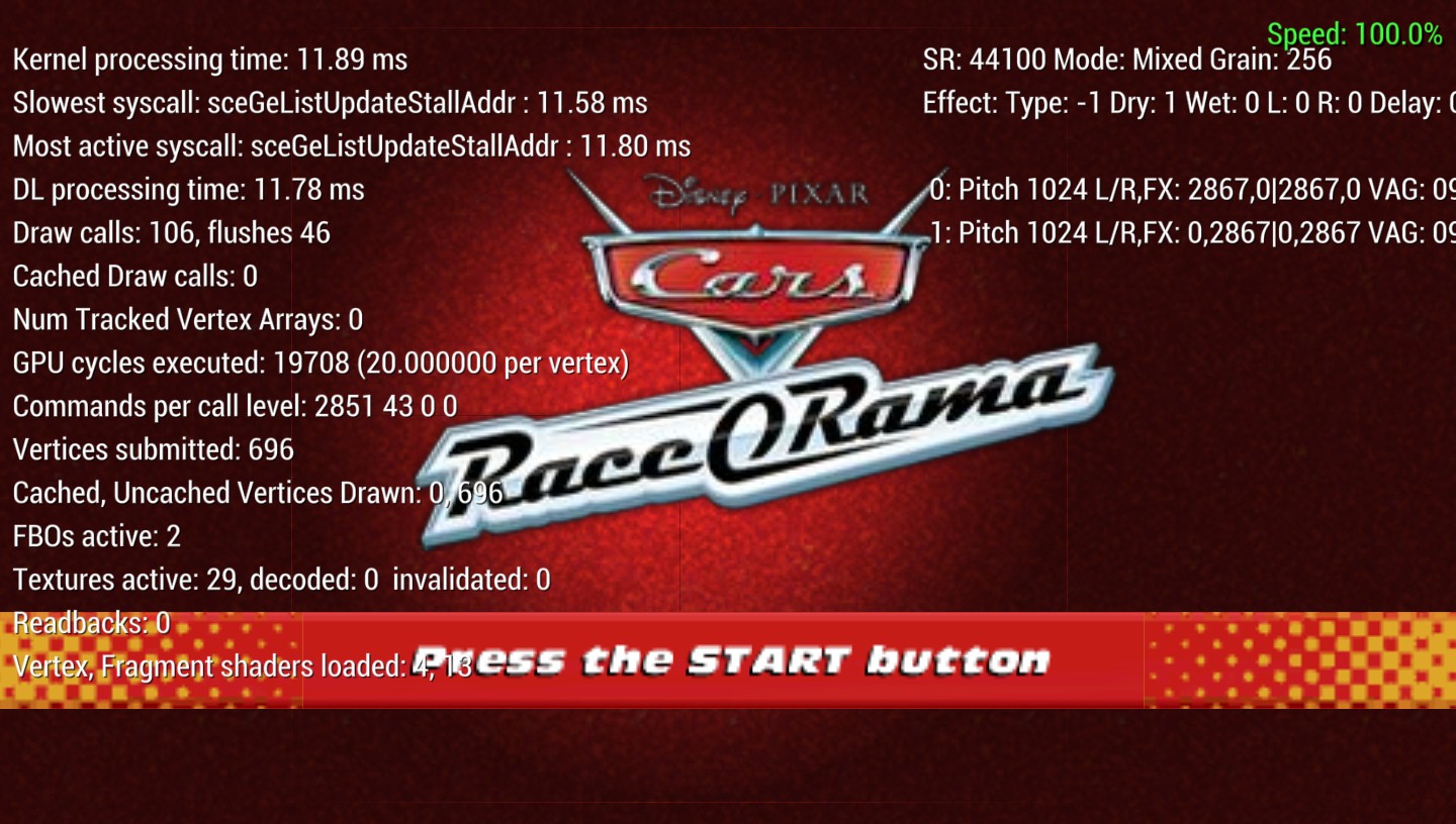 Cars - Race-O-Rama (USA) graphics problem · Issue #4112 · hrydgard