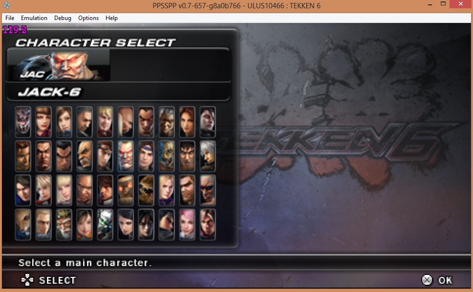tekken 6 character select